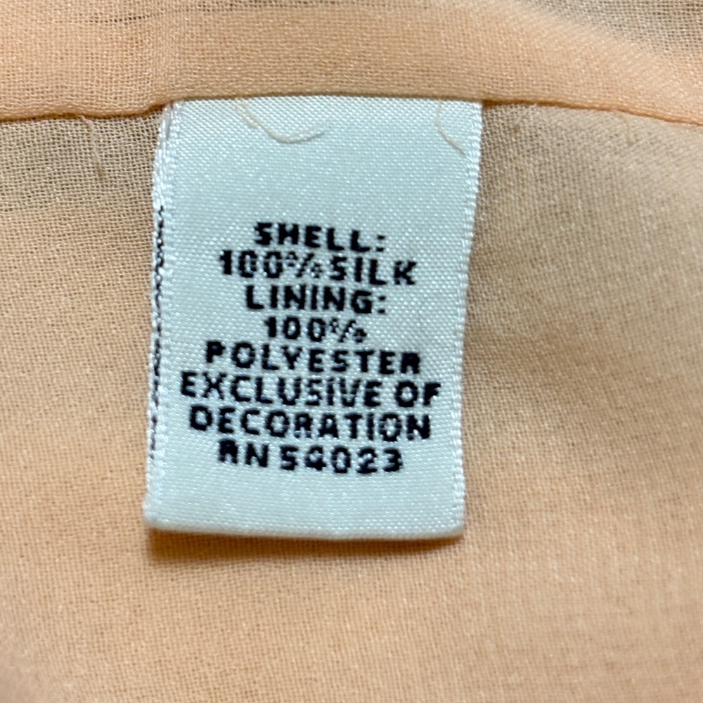 Banana Republic Silk Top Peach Rosette Strap Tie Neck Petite XS Lined Sleeveless - Picture 3 of 10